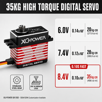 Servomoteur numérique sans balais XQ-S8135D 35 kg à couple élevé, engrenages en acier inoxydable, étanche, boîtier en aluminium CNC, 8,4 V, pour UAV, vente en gros OEM