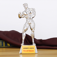 Nouvellement conçu résine plaqué or fitness musculation compétition trophée figure mâle muscle homme sculpture ornements souvenir