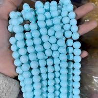 Manik-manik Kaca Bulat Warna Permen 6mm, Manik-manik Longgar yang Sudah Dilubangi untuk DIY Gelang dan Kalung