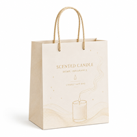 Sacs de shopping en carton personnalisés de luxe, durables, avec pelliculage, pour l'emballage de bougies en détail