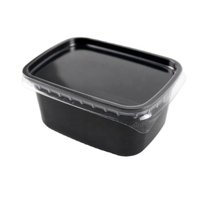 150ml 250ml pp Rectangle Black / <strong>clear</strong> Disposable <strong>Plastic</strong> Take Away Food <strong>Container</strong> with <strong>Lid</strong> - Product Image 4