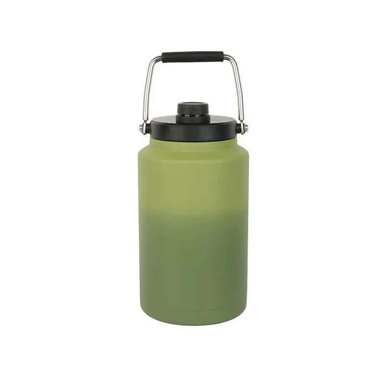Botella de agua termo, jarra de 128 oz de galón, frasco grande de boca ancha de acero inoxidable, adecuado para deportes, gimnasio, sin BPA