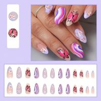 Prix d'usine Pro en gros acrylique fait à la main français couverture complète presse sur les ongles 24 pièces avec conception d'ongles personnalisée