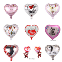Articles de décoration pour mariage et Saint-Valentin, ballons en feuille en forme de cœur imprimés « Je t'aime », ballons en forme de cœur « Embrasse-moi », 18 pouces