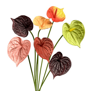 Fleur artificielle Anthurium Meng Jie à branche unique en PU, idéale pour les mariages, la décoration intérieure et le salon - Product Image 5