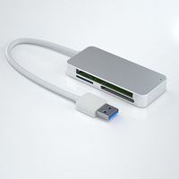 Lector de Tarjetas SD/TF/CF Externo Portátil USB 3.0 Tipo C con Carcasa de Aluminio para PC/Mac y Soporte para Múltiples Discos