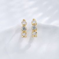 Orecchini a cerchio pendenti in oro giallo 18 carati con diamanti da laboratorio Hidden Galaxy Sparkle, orecchini a lobo, orecchini raffinati, orecchini alla moda
