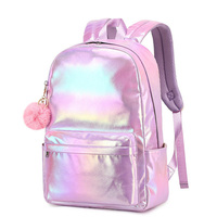 Ensemble de sacs d'école 3-en-1 pour filles : sac à dos, sac à déjeuner et trousse à crayons, en PVC imperméable, grande capacité, motif géométrique, style tendance