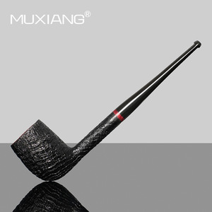 Muxiang Briarwood Smoking Pipe Canadian Style Long Stem Ball Shape 3mm Filter Tobacco Pipe - Product Image 2