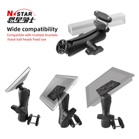 Support de tablette PC Nstar 2,25 pouces avec tête sphérique métallique, base de fixation pour chariot élévateur, poteau carré réglable, noir, pour ordinateur et données