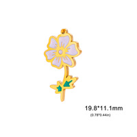Naissance mensuelle fleur bijoux à bricoler soi-même famille naissance fleur pendentif acier inoxydable émail Rose, marguerite, Lotus, Iris fleur breloques