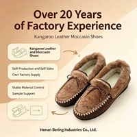 Chaussures mocassins en cuir de kangourou de qualité supérieure, doublure en peau de mouton, mocassins d'hiver pour femmes