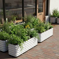 Kits de propagation modulaires TOPSTAR TS9002-2 en acier galvanisé avec supports de 17 pouces de hauteur pour pots de fleurs et jardinières (moderne) pour extérieur