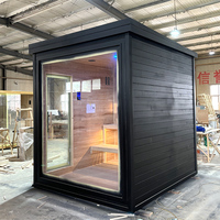 Sauna finlandais commercial moderne individuel carré en bois de pruche/cèdre rouge/épicéa avec chauffage infrarouge lointain et vapeur sèche