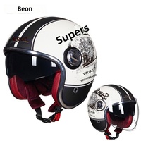 Casco Retro ABS para Motocicleta, para Hombre y Mujer, Uso en las Cuatro Estaciones, Doble Visera, Protección Solar de Verano para Scooter Eléctrico