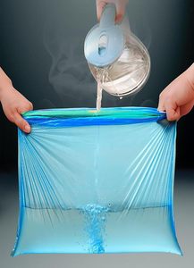 ถุงขยะ PE แบบมีเชือกผูก ไม่ทำให้ตาเป็นน้ำ ใช้แล้วทิ้งและรีไซเคิลได้ ไม่มีกลิ่น ปรับแต่งขนาดและพิมพ์ลายได้ ใช้งานได้หลากหลายสำหรับใช้ในบ้าน - Product Image 6