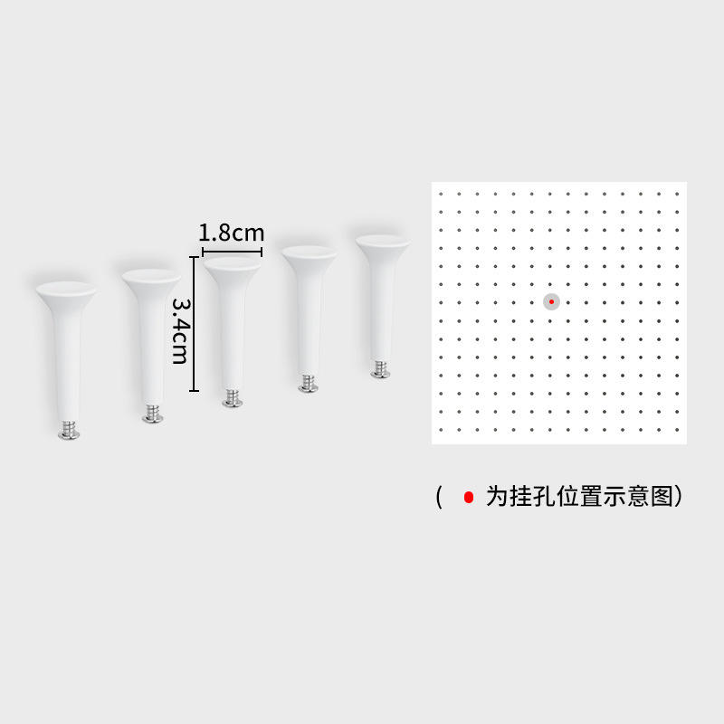 Plastique blanc [crochet en forme de t 5 pack]