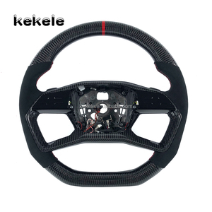 Volante Deportivo Mejorado de Cuero y Fibra de Carbono para <span class=keywords><strong>Audi</strong></span> A8, Accesorios Interiores para Automóvil 2018 2019 2020 2021 <span class=keywords><strong>2022</strong></span> 2023 2024 - Product Image 1