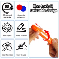 Ensemble de 18 bâtonnets de peinture assortis, faciles à nettoyer, séchage rapide, lavables, sans désordre, portables, en carton solide, cadeaux créatifs pour les tout-petits
