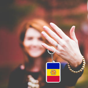 Vente en gros de porte-clés nationaux rectangulaires personnalisés, pendentifs porte-clés <span class=keywords><strong>Andorre</strong></span>, matériel acrylique souvenir - Product Image 3