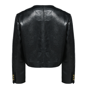 <span class=keywords><strong>Blazer</strong></span> in Vera <span class=keywords><strong>Pelle</strong></span> di Pecora per <span class=keywords><strong>Donna</strong></span>, Manica Lunga, Nuovo Stile Autunnale, Logo Personalizzato, Eco-Friendly, Casual, Vendita all'Ingrosso - Product Image 2
