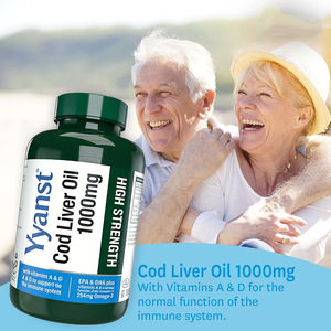 Aceite de hígado de bacalao de alta calidad y vitamina A, VITAMINA D, apoya la salud inmunológica y promueve el crecimiento de huesos y dientes, en cápsulas blandas. - Product Image 2