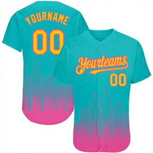 Camiseta de Béisbol Personalizada con Estampado Sublimado de Paisaje Urbano en Degradado Naranja, Transpirable, Unisex, Manga Corta, Absorbe la Humedad - Product Image 3
