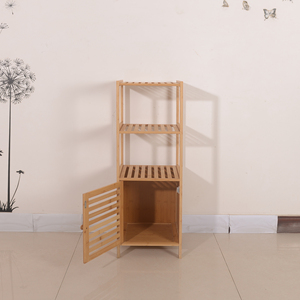 <span class=keywords><strong>Meuble</strong></span> de salle de bain contemporain en <span class=keywords><strong>bambou</strong></span>, armoire de rangement d'angle moderne pour toilettes, combinaison au sol, design élégant, 4 meubles de salle de bain - Product Image 5