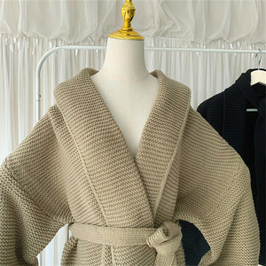 <span class=keywords><strong>Cardigan</strong></span> moda inverno maglione con cintura francese elegante giacca girocollo <span class=keywords><strong>Midi</strong></span> <span class=keywords><strong>cardigan</strong></span> lunghi lavorati a maglia da donna - Product Image 5