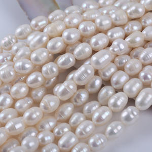 Collar de Perlas Semiterminadas de Agua Dulce Natural al por Mayor, Forma de Arroz, 15 cm, 12-13 mm, Color Suelto para Joyería DIY - Product Image 4