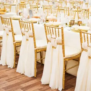 Meubles de salle de banquet en résine polypropylène blanc or moderne de luxe chiavari désherbage chaises d'événements de mariage en turquie