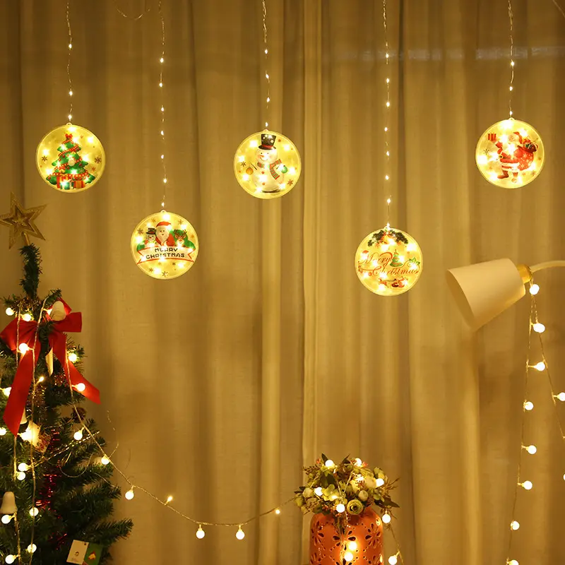 Cortina de luces Led para decoración de jardín, luz de hadas de Navidad, decorativa, con 8 funciones, colgante, dorado, pintado, 12 unidades, Diwali, Ramadán