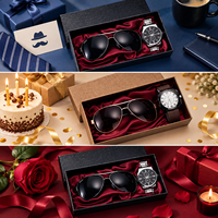 Coffret Cadeau Affaires Montre et Lunettes de Soleil pour Homme – Design Métallique Moderne et Simple, Protection Solaire, Deux Pièces – Stock Usine, Vente en Gros