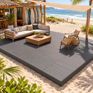 Plataforma Modular para Piscina de WPC de 1x1m, Estructura de Acero Galvanizado, Ajustable, Impermeable, para Exteriores, OEM/ODM Disponible - Product Image 6