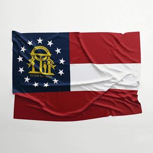 Drapeau de la Géorgie résistant à la décoloration, écologique, 3x5 pieds, bannière en polyester durable double face avec œillets en laiton, logo personnalisé pour usage extérieur - Product Image 1