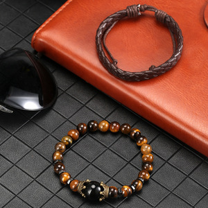 Chine usine pas cher prix 3 pièces ensemble cuir Quartz analogique montres affaires montre-bracelet tissé Bracelet montre meilleur cadeau pour <span class=keywords><strong>mari</strong></span> - Product Image 3