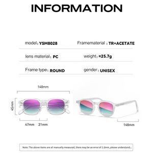 Lunettes de soleil ovales épaisses à la mode, verres polarisés UV400, film coloré Sunray, lunettes de soleil de créateur pour femmes, lunettes rétro pour hommes, lunettes TR90 - Product Image 4