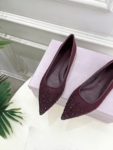 Jimmy High Quality Women'S Low Heeled <b>Shoes</b> Breathable Mesh Gradient Diamond Decoration Fully Wrapped Shallow Mouth Chooing - Product Image 6