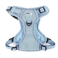 Harnais tactique robuste pour chien avec anneaux en D renforcés, en nylon et tissu denim, écologique, anti-traction, pour grands chiens