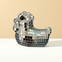 Poulet miroir disco argenté Décoration de maison Style simple et mignon pour Noël pour les ventes transfrontalières