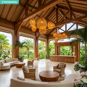 Ensemble de meubles d'hôtel tropical, canapé en rotin, table en teck, design moderne pour usage commercial - Product Image 1