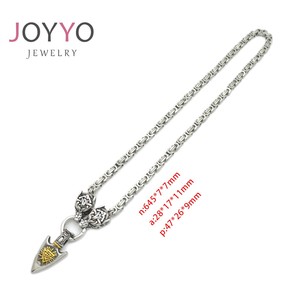 Collier Homme Loup Viking Pelle Triangle Amulette Acier Inoxydable Bijoux Nordiques & Celtiques - Product Image 5