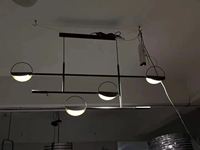 Lustre LED en fer minimaliste moderne pour chambre à coucher, salon, hôtel - Luminaire suspendu à intensité variable avec option DIY