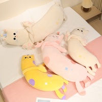 Peluche chat longue et mignonne en gros d'usine, coussin corporel en peluche douce pour décoration de lit, cadeau d'anniversaire ou de Noël pour enfants