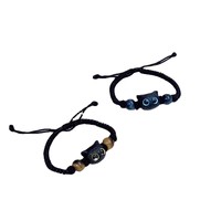 Bracelet en fil de soie avec petit chat noir mignon fait main Novito pour unisexe, mode, anniversaire