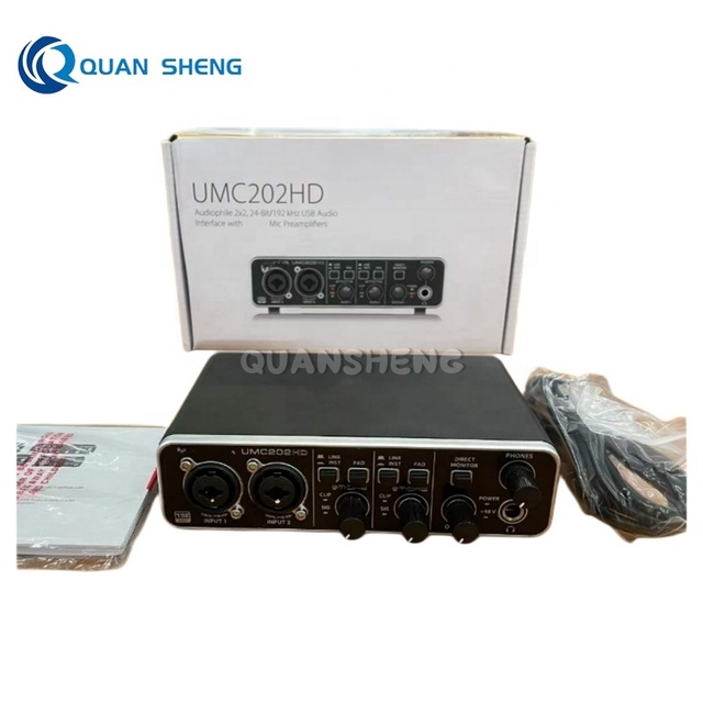 Advanced UMC202HD 2 Input 2 Output Audio Interface Low Noise Preamps 24 Bit 192kHz for Musician Podcaster Voiceover Artist