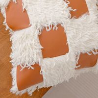 Kreative Orange PU Leder quadratische Kissen bezug Tier feder Weben dekorative Kunstleder Kissen bezug für Home Hotel Sofas