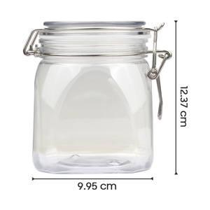 Envases Promocionales Reutilizables Transparentes para Dulces Suaves de Proteína en Polvo, Botellas de Plástico PET de 740 ml con Tapa Hermética - Product Image 3