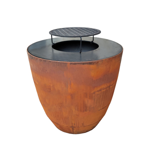 Nouvelle innovation : Barbecue <span class=keywords><strong>en</strong></span> forme <span class=keywords><strong>d</strong></span>'œuf pour jardin, facile à assembler, <span class=keywords><strong>en</strong></span> <span class=keywords><strong>acier</strong></span> Corten couleur rouille, foyer et <span class=keywords><strong>plancha</strong></span> - Product Image 4