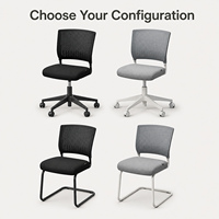 Chaise de conférence moderne en maille sans accoudoirs, réglable en hauteur, avec revêtement et base en aluminium pour bureau et salle de réunion (vente en gros)